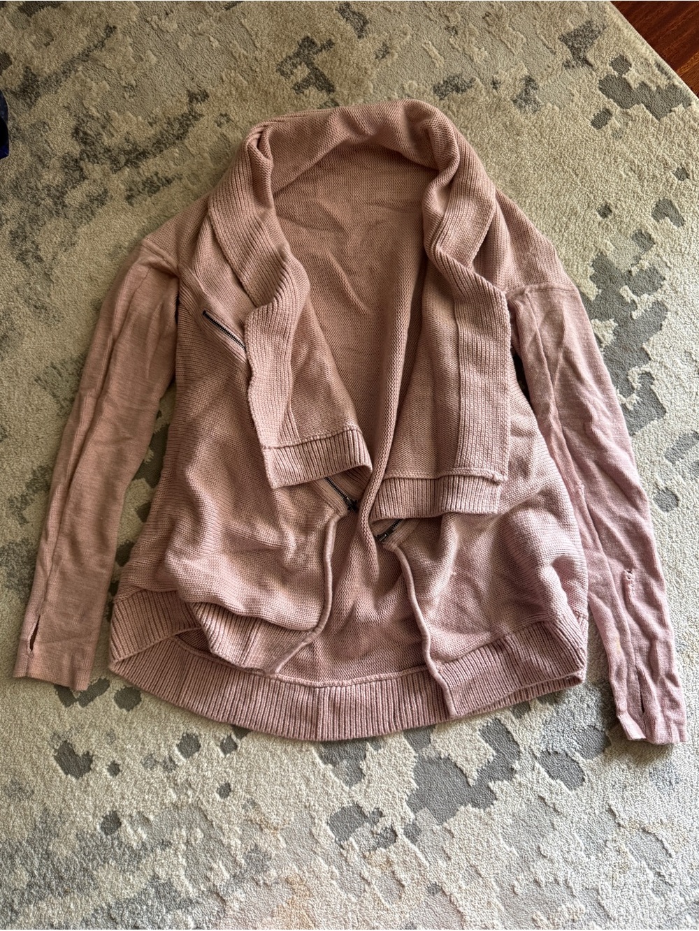 Lululemon Open-Front Cardigan in Dusty Rose